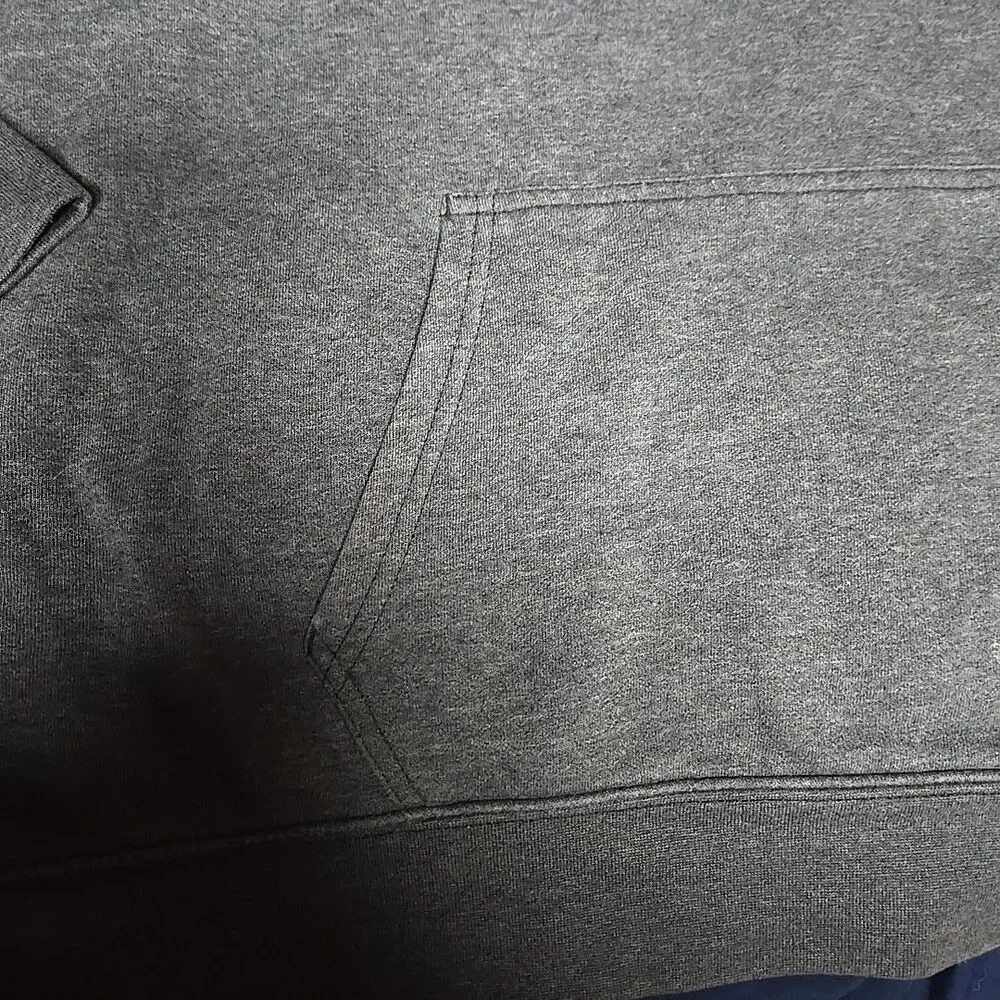 The North Face Hoodie Mens XL Gray Knit Pullover Sweatshirt Sleeve Logo Outdoor